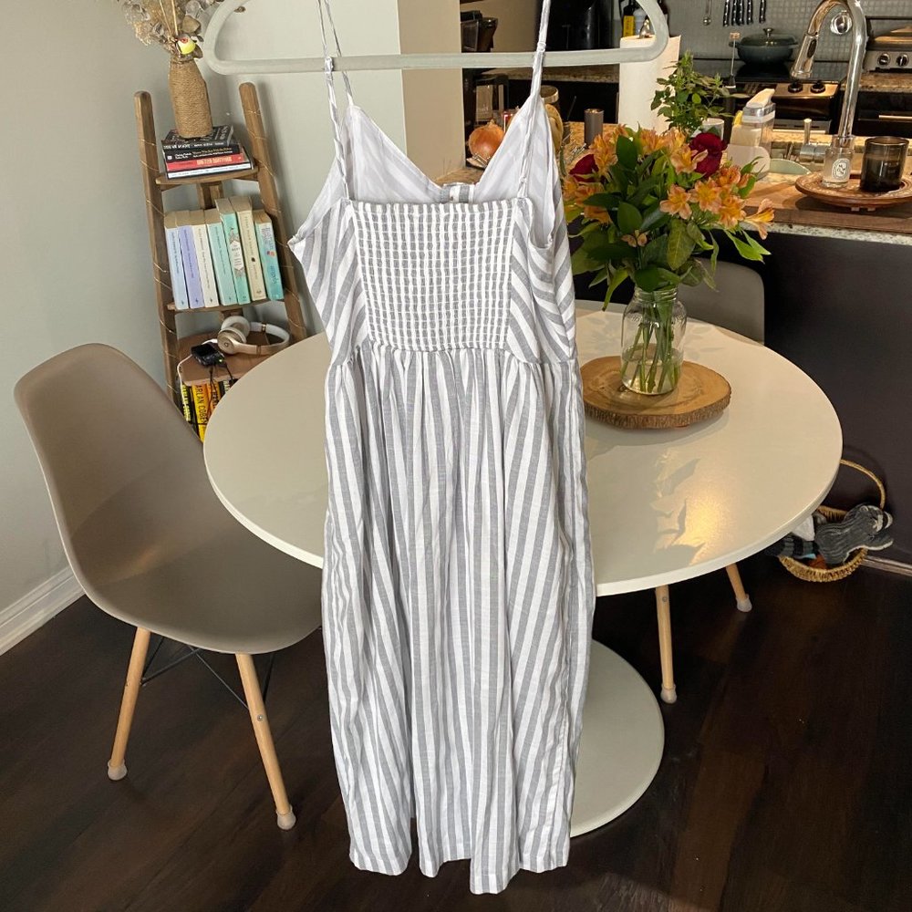 American Eagle Striped Button Front Midi Dress Size M - Picture 3 of 7